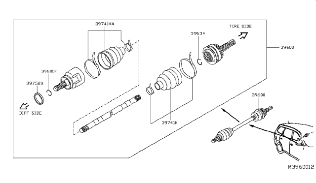 2014 Nissan Pathfinder Rear Drive Shaft Diagram 2