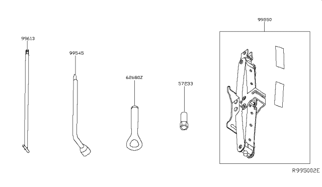 2014 Nissan Pathfinder Tool Kit & Maintenance Manual Diagram