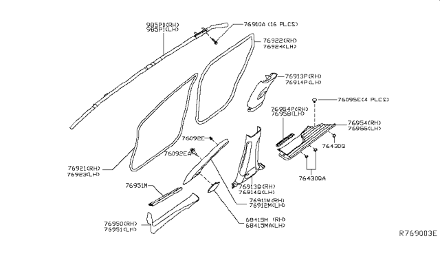 2014 Nissan Pathfinder Body Side Trimming Diagram