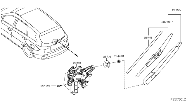 2014 Nissan Pathfinder Rear Window Wiper Diagram