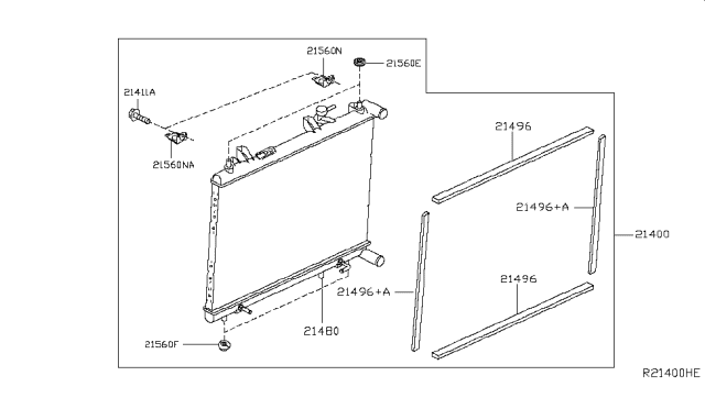 2014 Nissan Pathfinder Seal - Radiator Diagram for 21496-3JA0A