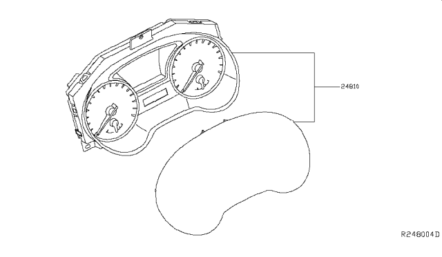 2014 Nissan Pathfinder Speedometer Instrument Cluster Diagram for 24810-9PC0A