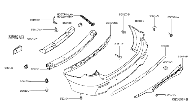 2014 Nissan Pathfinder Rear Bumper Diagram