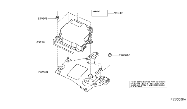 2014 Nissan Pathfinder Bracket-DC/DC Converter Diagram for 292A3-9NB0A