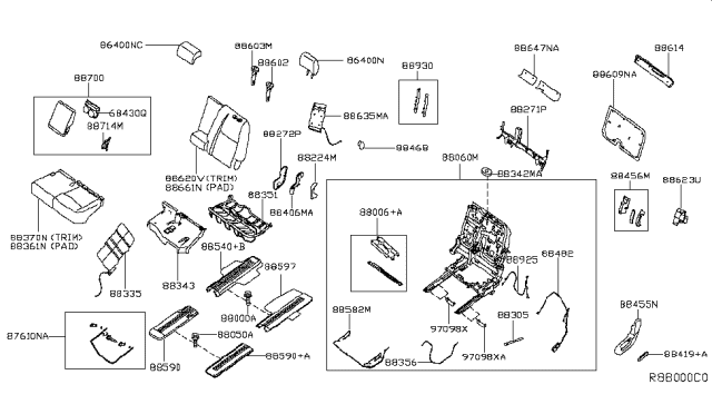 2014 Nissan Pathfinder Rear Seat Diagram 2