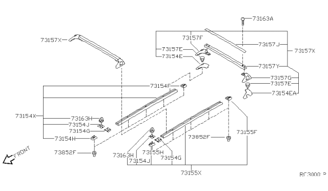 2001 Nissan Quest Roof Panel & Fitting Diagram 1