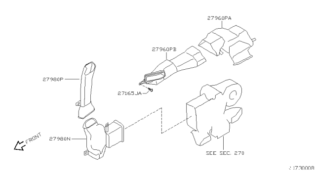 1999 Nissan Quest Nozzle & Duct Diagram 2