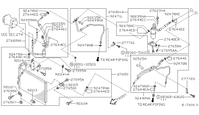 2003 Nissan Quest Switch Assy-Pressure Diagram for 92138-7B000