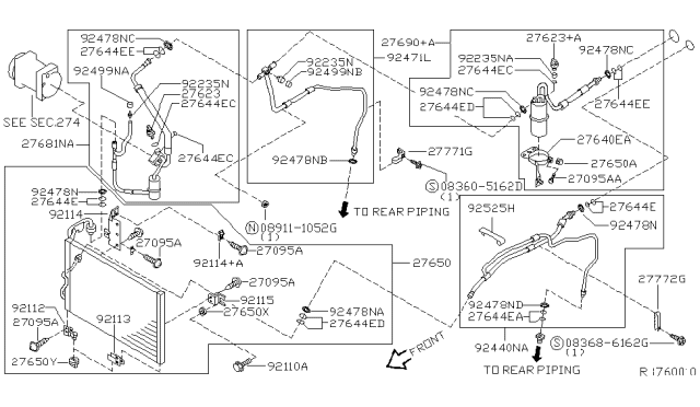 2003 Nissan Quest Condenser,Liquid Tank & Piping Diagram 1