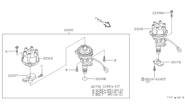 2001 Nissan Quest Distributor & Ignition Timing Sensor Diagram