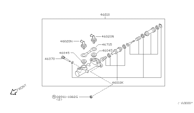 2003 Nissan Quest Brake Master Cylinder Diagram 1