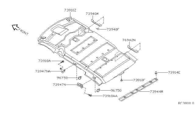 2002 Nissan Quest Roof Trimming Diagram 1