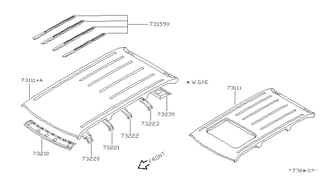 2001 Nissan Quest Roof Panel & Fitting Diagram 3