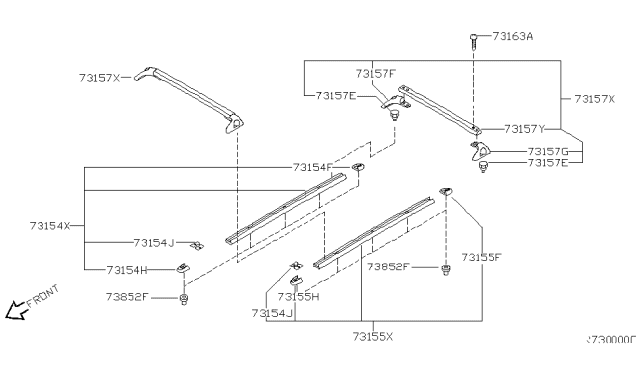 2001 Nissan Quest Roof Panel & Fitting Diagram 2