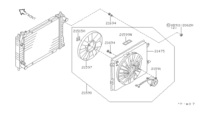 1999 Nissan Quest SHROUD Assembly Diagram for 21483-7B000