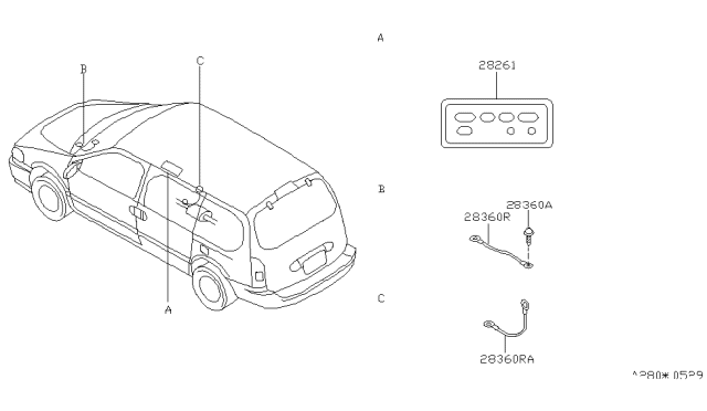 1999 Nissan Quest Audio & Visual Diagram 2