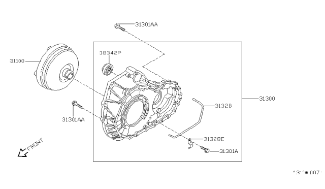 1999 Nissan Quest Converter Assembly-Torque Diagram for 31100-1B100