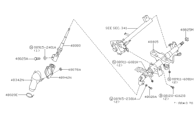 2002 Nissan Quest Cam-Turn Signal Off Diagram for 48825-1B001
