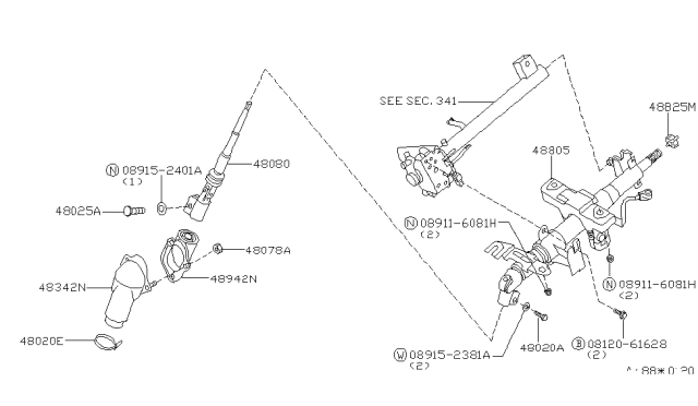 2002 Nissan Quest Bolt Diagram for 48935-V5010