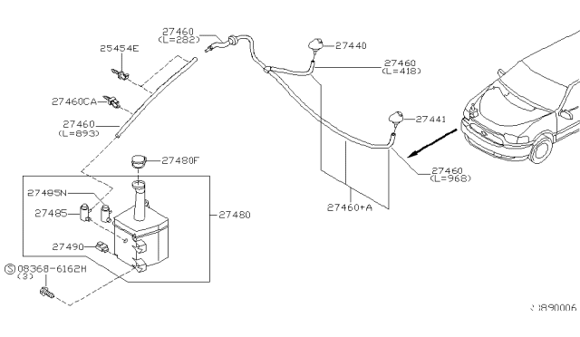 2000 Nissan Quest Windshield Washer Diagram 1