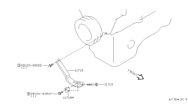 2001 Nissan Quest Bar-Adjusting,Alternator Diagram for 11715-0B000