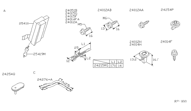 2003 Nissan Quest Grommet Diagram for 24260-6B700