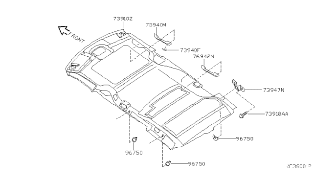 2001 Nissan Quest Roof Trimming Diagram 2