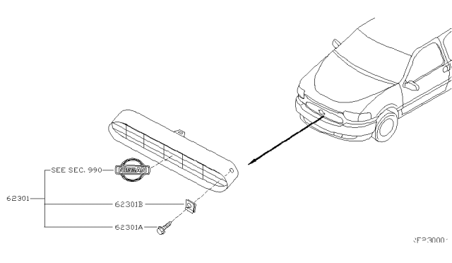 2001 Nissan Quest Front Grille Diagram