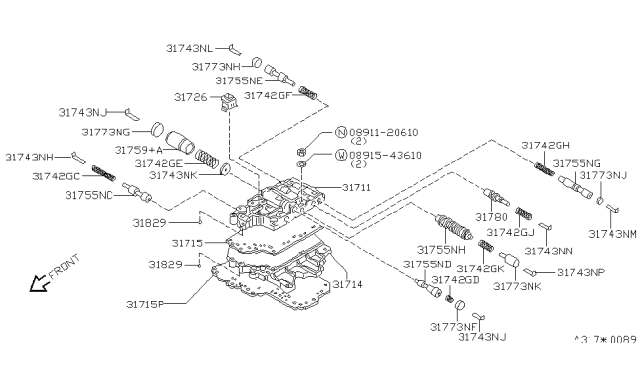 2000 Nissan Quest Plate-Separator Diagram for 31719-80L03
