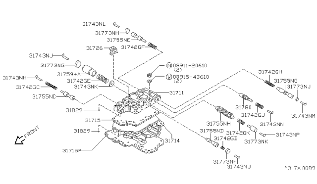 1999 Nissan Quest Control Valve (ATM) Diagram 3