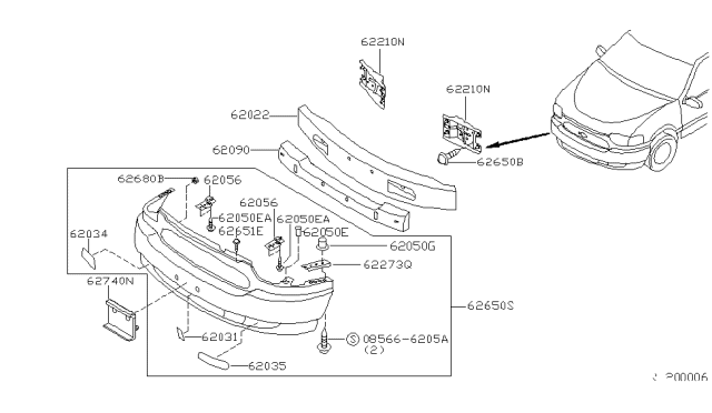 1999 Nissan Quest Front Bumper Diagram