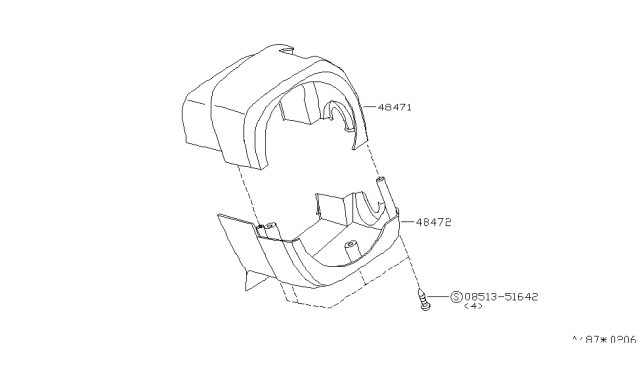 2003 Nissan Quest Steering Column Shell Cover Diagram