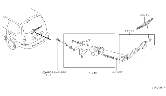 1999 Nissan Quest Rear Window Wiper Diagram