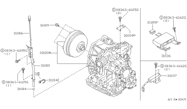 2001 Nissan Quest Auto Transmission,Transaxle & Fitting Diagram 1