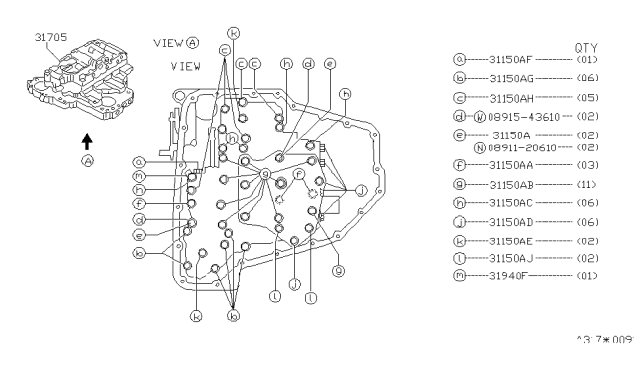 1999 Nissan Quest Control Valve (ATM) Diagram 1