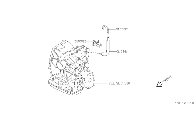 2001 Nissan Quest Clip-Breather Hose Diagram for 24220-7B000