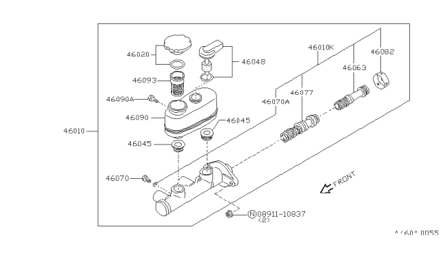 1982 Nissan Sentra Brake Master Cylinder Diagram 1