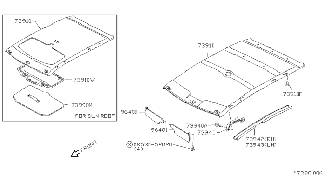 1983 Nissan Sentra Roof Trimming Diagram 3