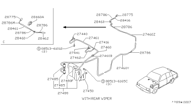 1985 Nissan Sentra Tank Assembly Diagram for 28910-16A00