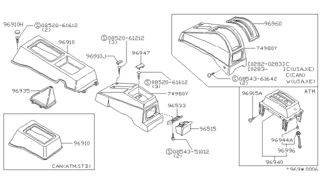 1984 Nissan Sentra Ashtray Diagram for 96511-01A02