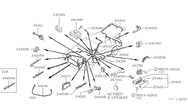 1984 Nissan Sentra Harness Diagram for 24145-21A20