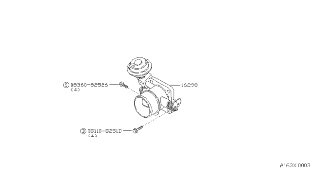 1986 Nissan Sentra Screw Machine Diagram for 08360-82526