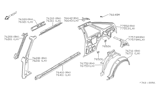 1984 Nissan Sentra Body Side Panel Diagram 1
