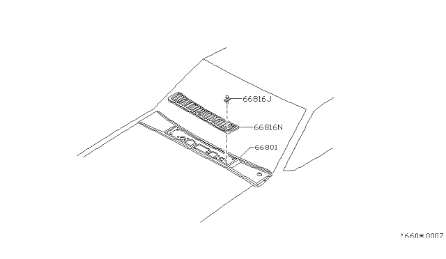 1983 Nissan Sentra Grille-COWL Top Diagram for 66312-02A00