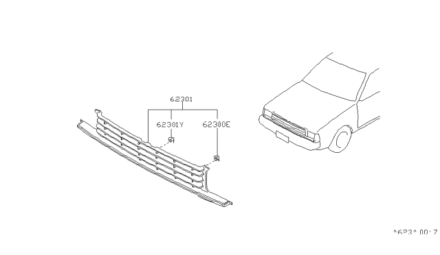 1983 Nissan Sentra Front Grille Diagram 1