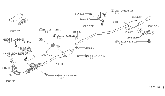 1985 Nissan Sentra Bolt Diagram for 08120-82525