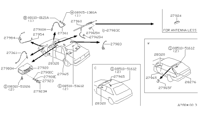 1985 Nissan Sentra Audio & Visual Diagram 1