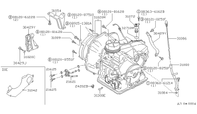 1983 Nissan Sentra Automatic Transaxle Diagram for 31020-11X03