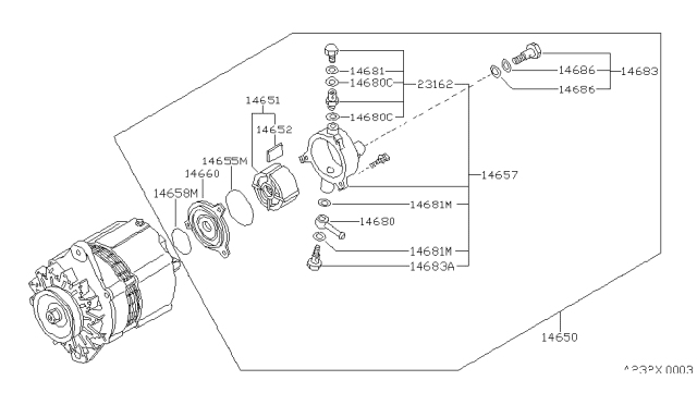 1986 Nissan Sentra Ring O Diagram for 14688-61502