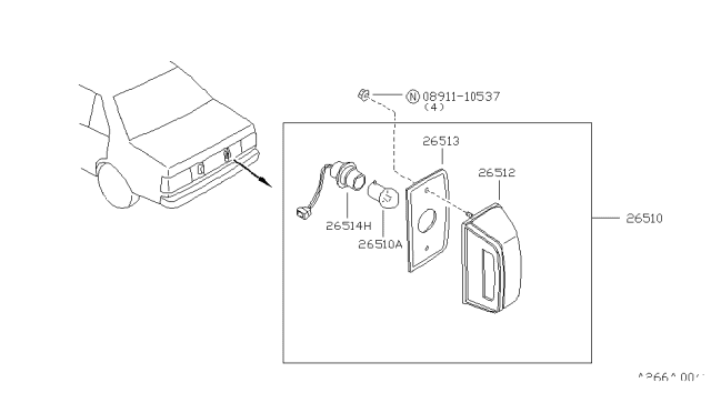 1986 Nissan Sentra Licence Plate Lamp Diagram 1